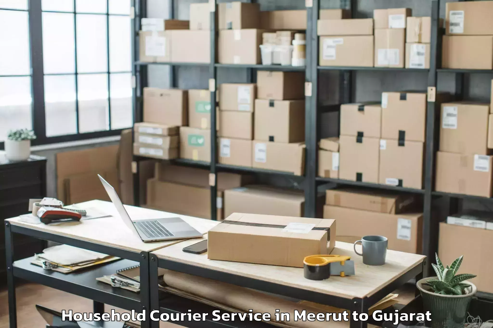 Top Meerut to Vadali Household Courier Available